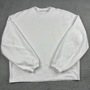 Alexander Wang Beefy T Crewneck Sweatshirt Mens Medium White Tonal Logo